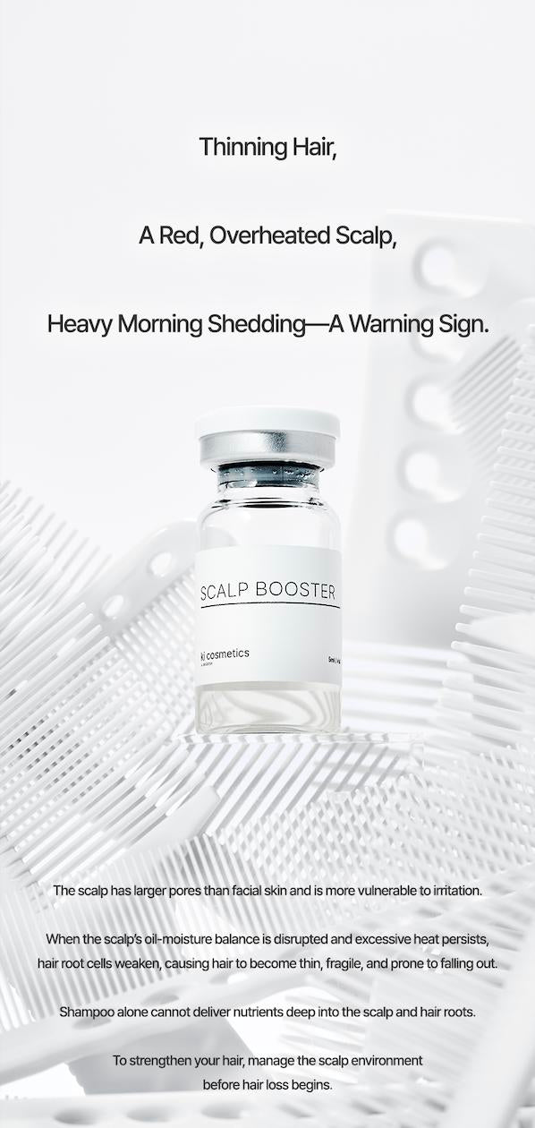 KI COSMETICS Scalp Booster Advanced Scalp Care Ampoule | Lightweight Caffeine Peptide Scalp Serum for Thinning-Looking Hair, Red Overheated Scalp & Daily Scalp Balance | Zero-Residue Korean Scalp Treatment