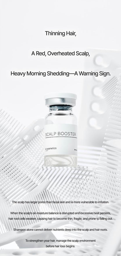 KI COSMETICS Scalp Booster Advanced Scalp Care Ampoule | Lightweight Caffeine Peptide Scalp Serum for Thinning-Looking Hair, Red Overheated Scalp & Daily Scalp Balance | Zero-Residue Korean Scalp Treatment