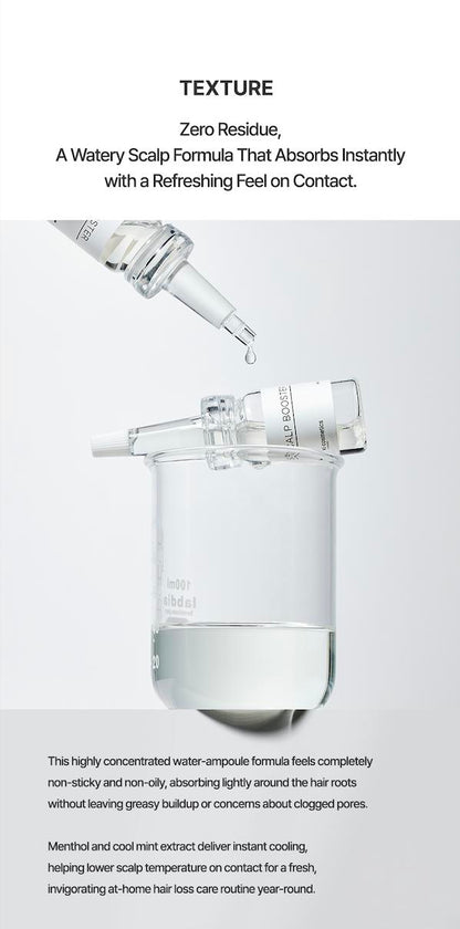 KI COSMETICS Scalp Booster Advanced Scalp Care Ampoule | Lightweight Caffeine Peptide Scalp Serum for Thinning-Looking Hair, Red Overheated Scalp & Daily Scalp Balance | Zero-Residue Korean Scalp Treatment