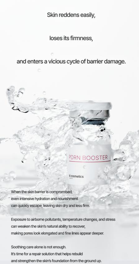 KI COSMETICS PDRN Booster Korean K-Beauty Repair Ampoule Serum, Salmon DNA & Collagen Facial Booster for Damaged Skin Barrier, Dryness, Fine Lines, Firm-Looking Skin, Hydrating Renewal Care, Glass Skin Glow, Smooth Radiant Finish