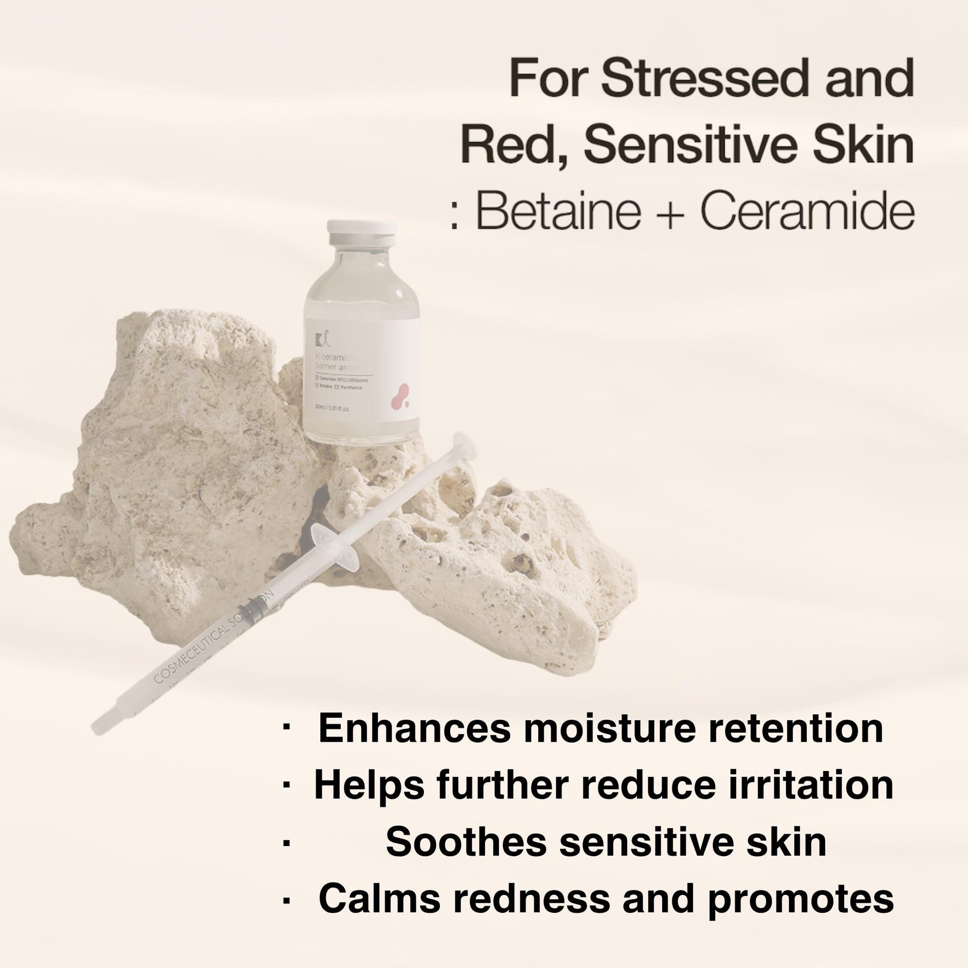 KI Ceramide Barrier Ampoule with – Korean Sensitive Skin Strengthening Serum for Redness, Dehydration & Barrier Repair