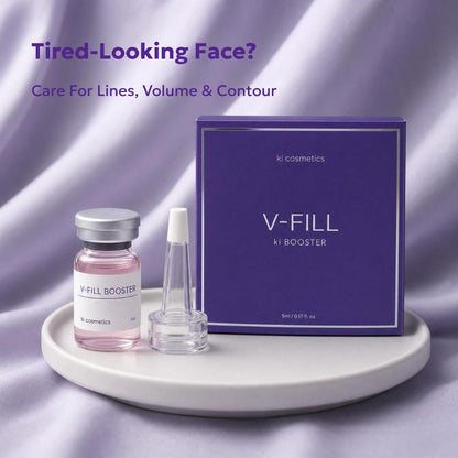 KI COSMETICS V-FILL Booster Volume & Wrinkle Care Ampoule, Korean Facial Contour Serum for Smile Lines, Under-Eye Shadows, Jawline Definition, Firm-Looking Skin, DNA Core Complex, Niacinamide Peptides Amino Acids, Silky Lifting Texture