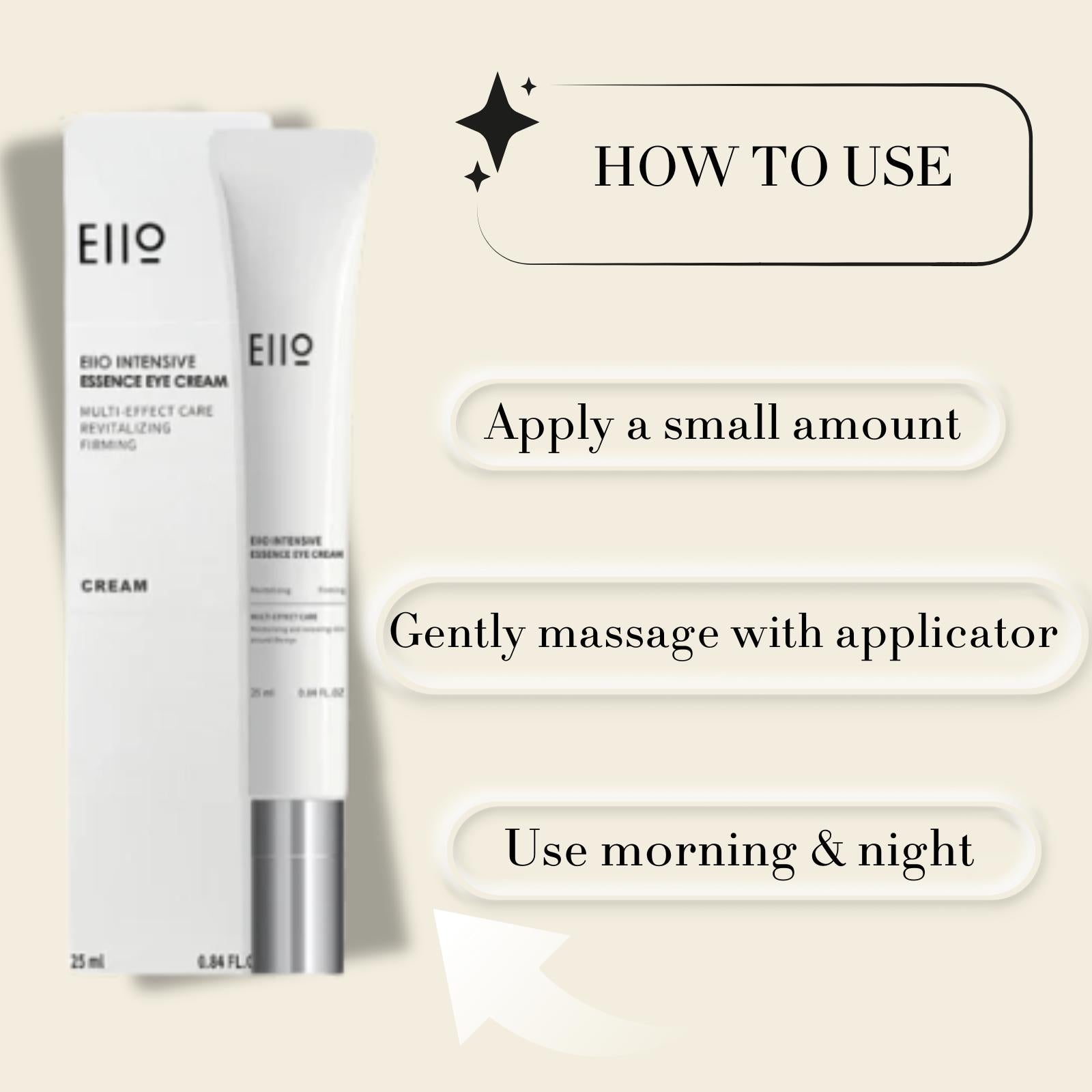 EIIO Korea Anti-Aging Eye Cream | Rapid De-puffing & Brightening Eye Essence | Firming Collagen Booster for All Skin Types