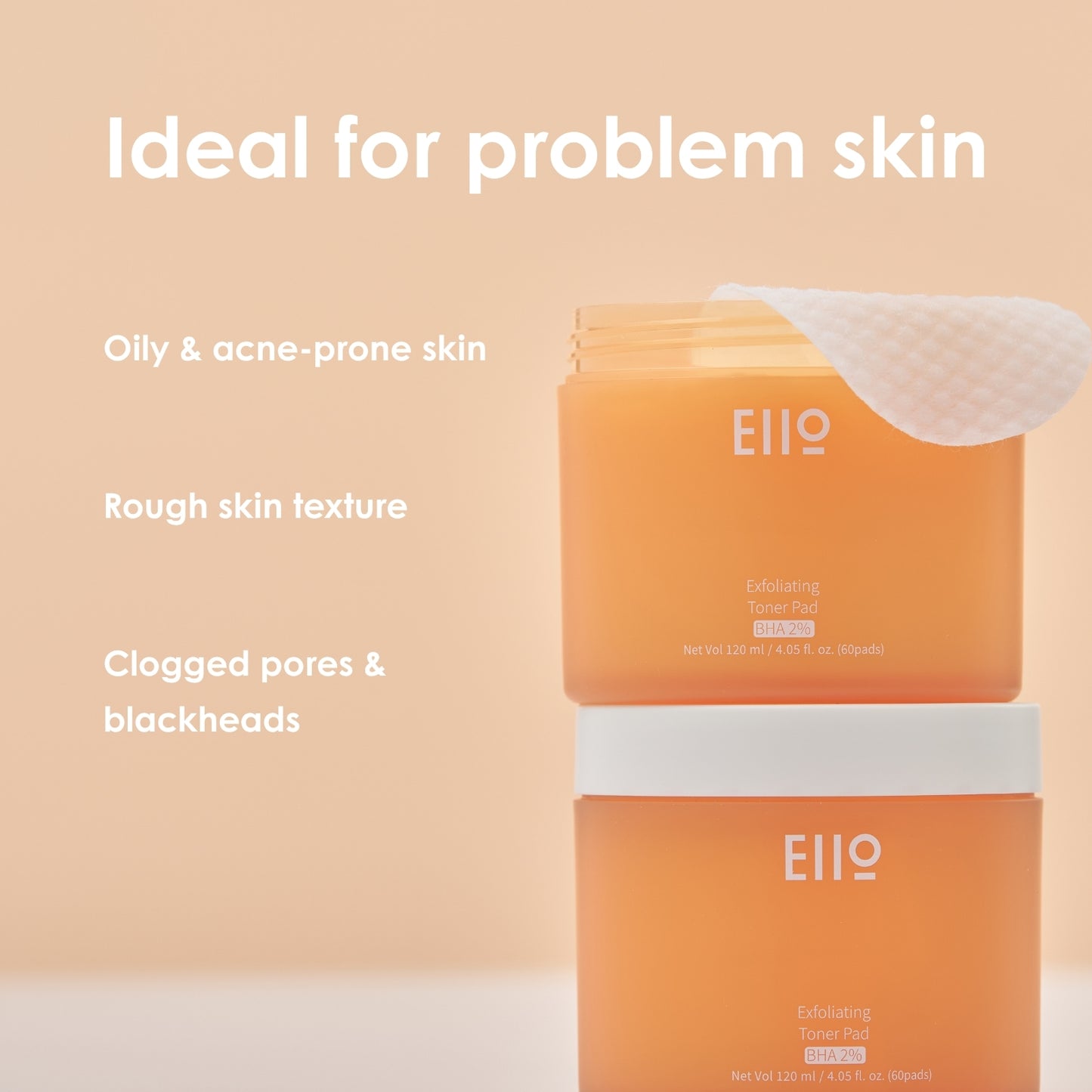 EIIO Korean BHA 2% Pore-Blurring Toner Pads (60ct)
