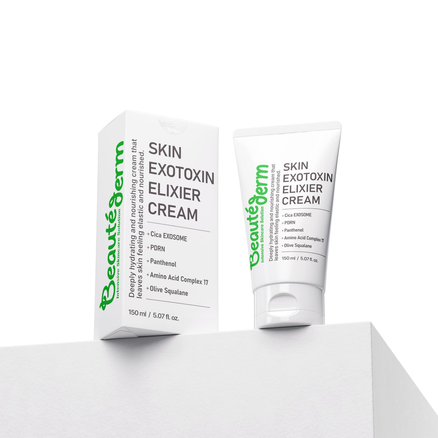 [Beauté Derm] Skin Exotoxin Elixier Cream - Contains Snow Lotus Exudate & Niacinamide for Repair & Even Skin Tone - 150ml Moisturizers Soothing Serum Firm & Lift Serum