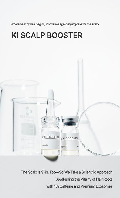 KI COSMETICS Scalp Booster Advanced Scalp Care Ampoule | Lightweight Caffeine Peptide Scalp Serum for Thinning-Looking Hair, Red Overheated Scalp & Daily Scalp Balance | Zero-Residue Korean Scalp Treatment