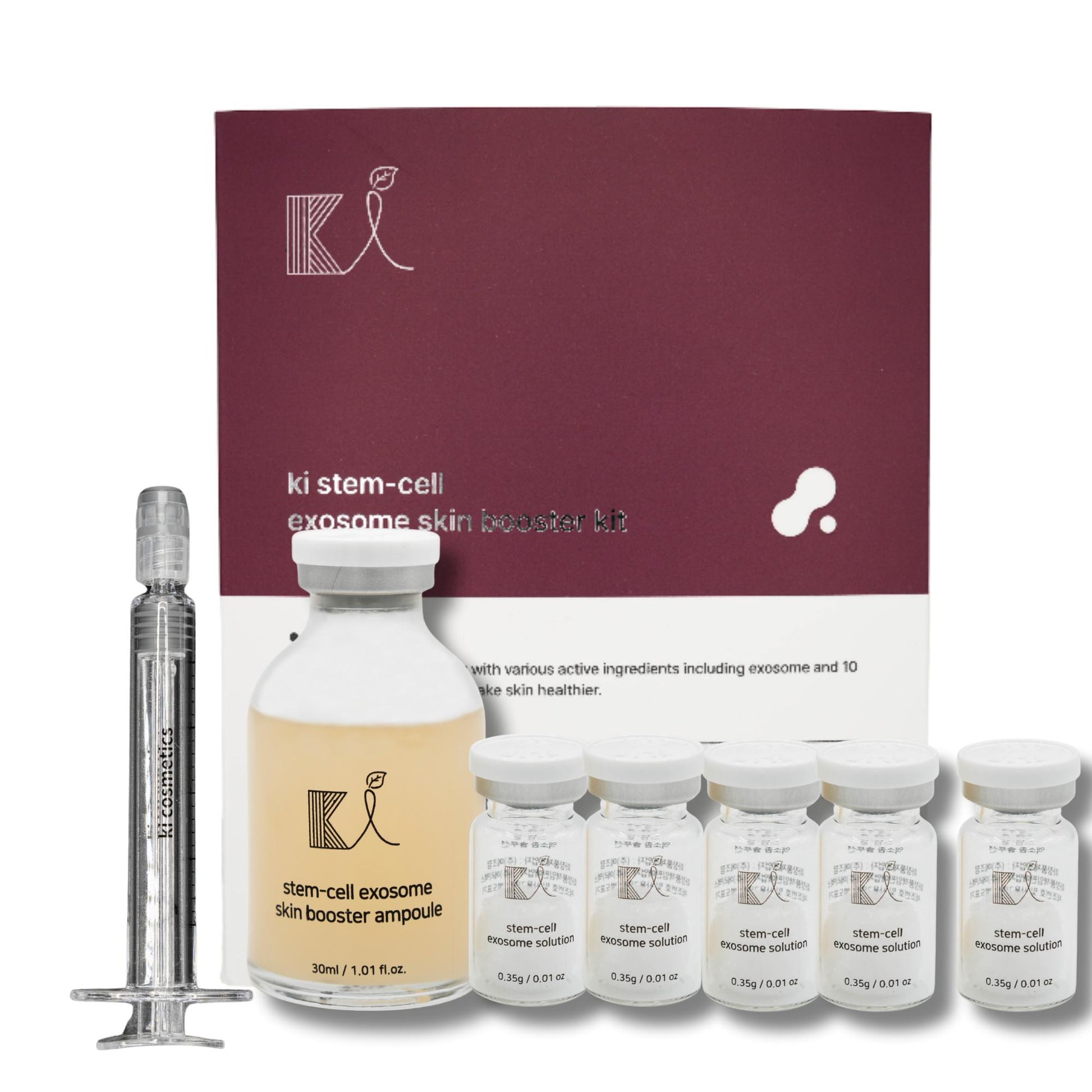 KI Stem-Cell Exosome Booster Kit Anti-Aging & Brightening Ampoule Set Glowing Plum for Intensive Repair & Visible Renewal&microneedking ampoule