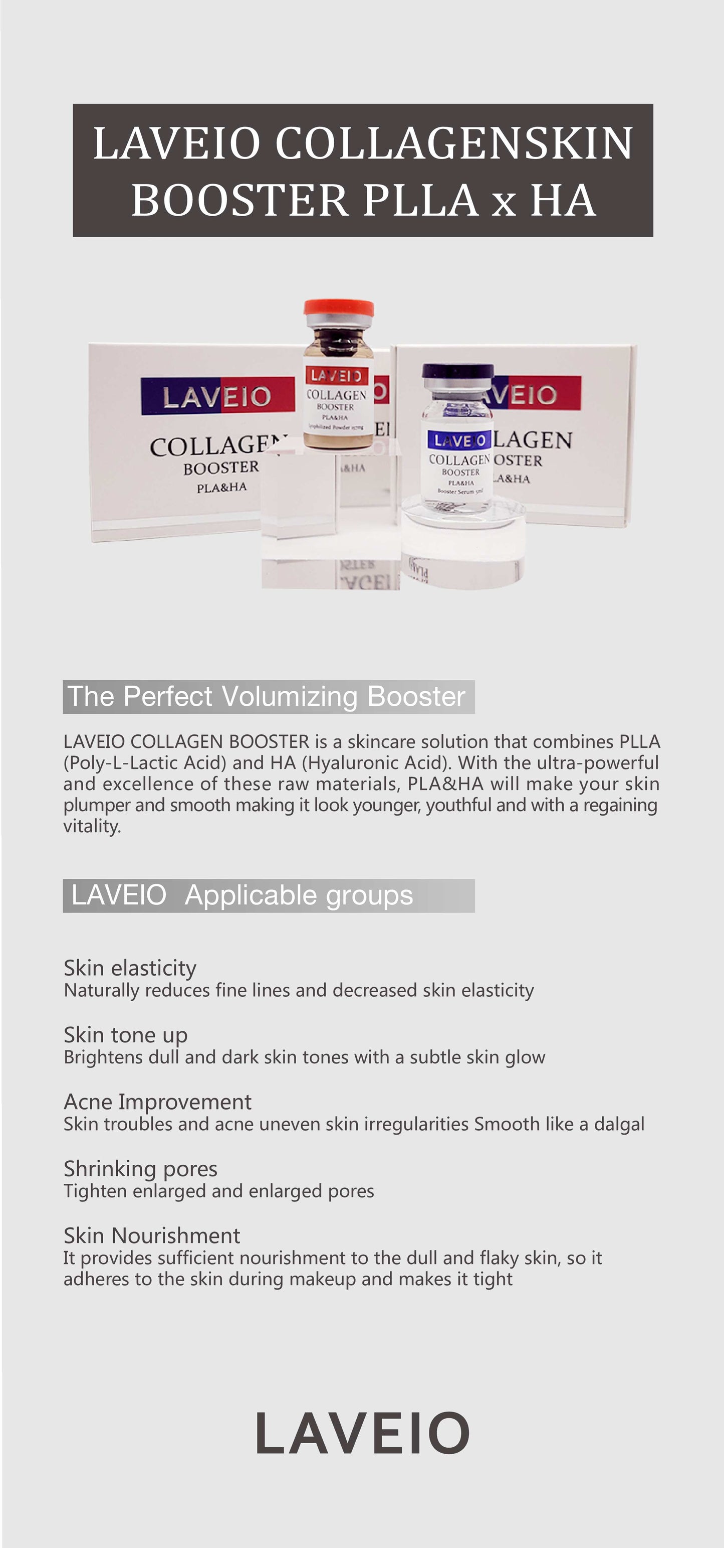 [LAVEIO] Collagen Booster PLA&HA Dual Vial Volumizing & Firming Treatment Biocompatible Volumizing & Skin Firming System
