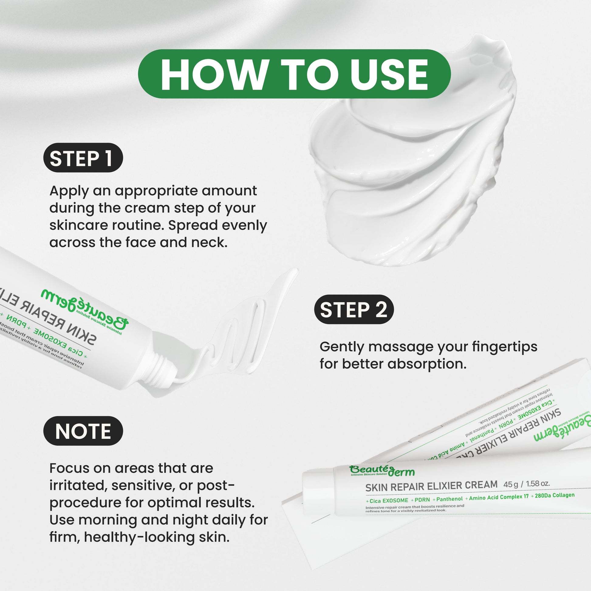 [Beauté Derm]Ki Skin Moisturizing and Repairing Essence Cream with 280Da Collagen Panthenol & Snowdrop Exudate for Hydration Soothing and Improved Skin Condition Soothing Serum Firm & Lift Serum