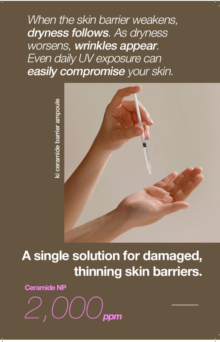 KI Ceramide Barrier Ampoule with – Korean Sensitive Skin Strengthening Serum for Redness, Dehydration & Barrier Repair
