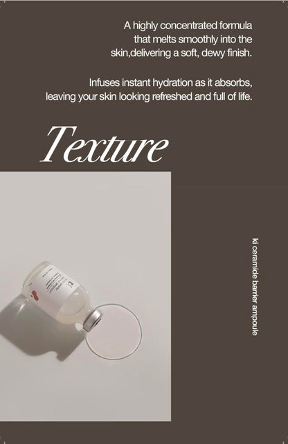 KI Ceramide Barrier Ampoule with – Korean Sensitive Skin Strengthening Serum for Redness, Dehydration & Barrier Repair