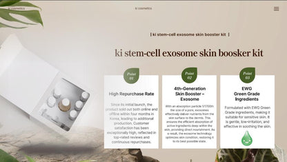 KI Stem-Cell Exosome Booster Kit Anti-Aging & Brightening Ampoule Set Glowing Plum for Intensive Repair & Visible Renewal&microneedking ampoule